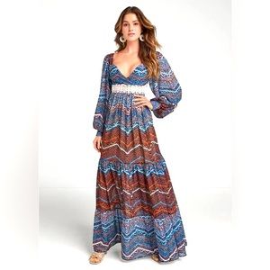 Venus long sleeve boho maxi dress